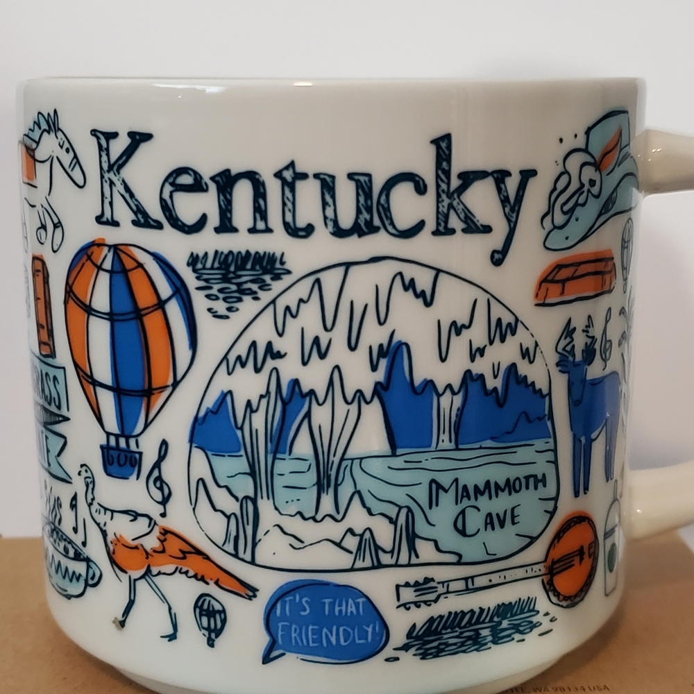 Starbucks Kentucky Ceramic Mug Been There Series Rare Collectable Blue Orange